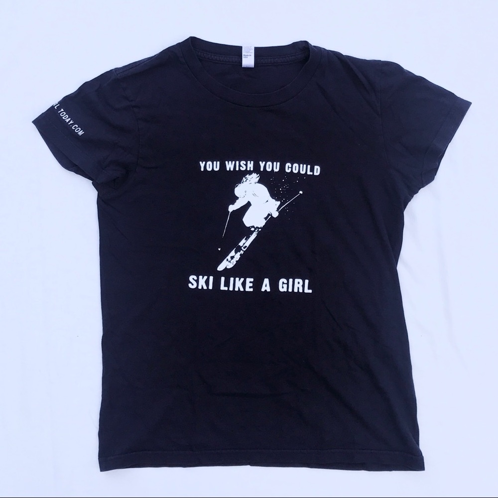 girl skier graphic t shirt